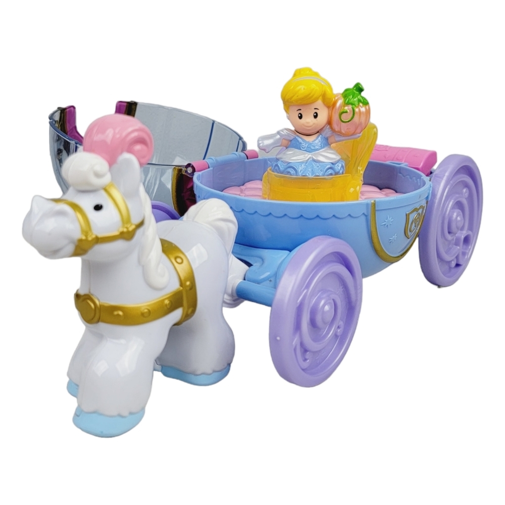 Fisher-Price White, Blue, Purple & Pink Cinderella Princess Carriage with Horse